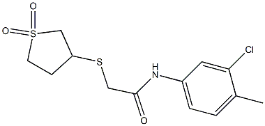 N-(3-chloro-4-methylphenyl)-2-(1,1-dioxothiolan-3-yl)sulfanylacetamide 结构式