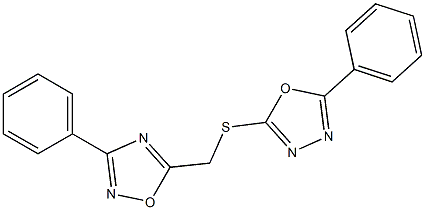 2-phenyl-5-[(3-phenyl-1,2,4-oxadiazol-5-yl)methylsulfanyl]-1,3,4-oxadiazole 结构式