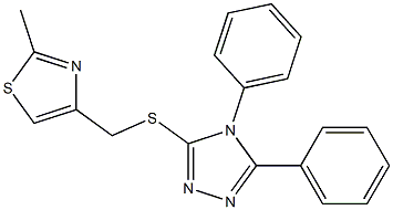 4-[(4,5-diphenyl-1,2,4-triazol-3-yl)sulfanylmethyl]-2-methyl-1,3-thiazole 结构式