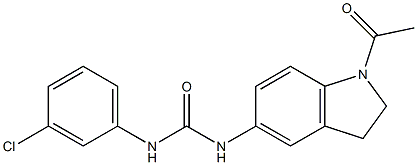 1-(1-acetyl-2,3-dihydroindol-5-yl)-3-(3-chlorophenyl)urea 结构式