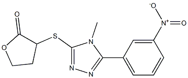 3-[[4-methyl-5-(3-nitrophenyl)-1,2,4-triazol-3-yl]sulfanyl]oxolan-2-one 结构式