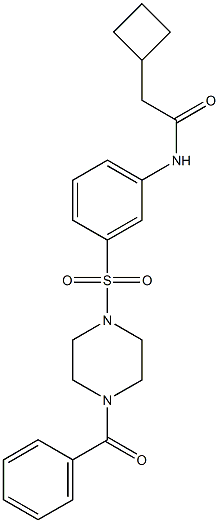 N-[3-(4-benzoylpiperazin-1-yl)sulfonylphenyl]-2-cyclobutylacetamide 结构式