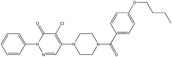 5-[4-(4-butoxybenzoyl)piperazin-1-yl]-4-chloro-2-phenylpyridazin-3-one 结构式