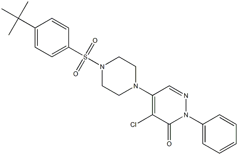 5-[4-(4-tert-butylphenyl)sulfonylpiperazin-1-yl]-4-chloro-2-phenylpyridazin-3-one 结构式