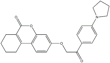 3-[2-oxo-2-(4-pyrrolidin-1-ylphenyl)ethoxy]-7,8,9,10-tetrahydrobenzo[c]chromen-6-one 结构式