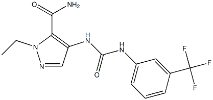 2-ethyl-4-[[3-(trifluoromethyl)phenyl]carbamoylamino]pyrazole-3-carboxamide 结构式