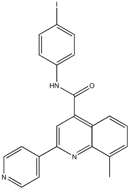 N-(4-iodophenyl)-8-methyl-2-pyridin-4-ylquinoline-4-carboxamide 结构式