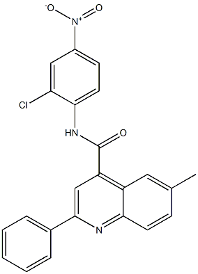 N-(2-chloro-4-nitrophenyl)-6-methyl-2-phenylquinoline-4-carboxamide 结构式