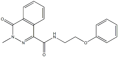 3-methyl-4-oxo-N-(2-phenoxyethyl)phthalazine-1-carboxamide 结构式