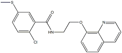 2-chloro-5-methylsulfanyl-N-(2-quinolin-8-yloxyethyl)benzamide 结构式