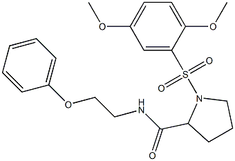 1-(2,5-dimethoxyphenyl)sulfonyl-N-(2-phenoxyethyl)pyrrolidine-2-carboxamide 结构式