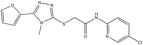 N-(5-chloropyridin-2-yl)-2-[[5-(furan-2-yl)-4-methyl-1,2,4-triazol-3-yl]sulfanyl]acetamide 结构式