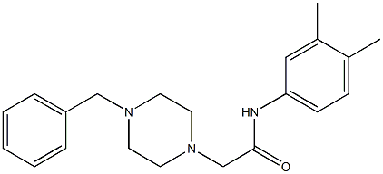 2-(4-benzylpiperazin-1-yl)-N-(3,4-dimethylphenyl)acetamide 结构式