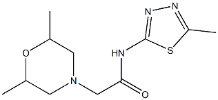 2-(2,6-dimethylmorpholin-4-yl)-N-(5-methyl-1,3,4-thiadiazol-2-yl)acetamide 结构式