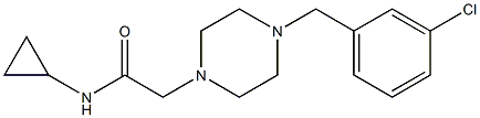 2-[4-[(3-chlorophenyl)methyl]piperazin-1-yl]-N-cyclopropylacetamide 结构式