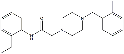 N-(2-ethylphenyl)-2-[4-[(2-methylphenyl)methyl]piperazin-1-yl]acetamide 结构式