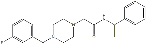 2-[4-[(3-fluorophenyl)methyl]piperazin-1-yl]-N-(1-phenylethyl)acetamide 结构式