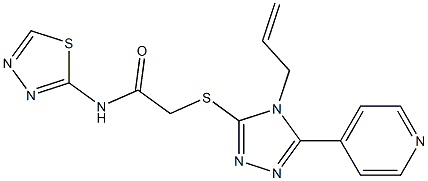 2-[(4-prop-2-enyl-5-pyridin-4-yl-1,2,4-triazol-3-yl)sulfanyl]-N-(1,3,4-thiadiazol-2-yl)acetamide 结构式