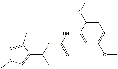 1-(2,5-dimethoxyphenyl)-3-[1-(1,3-dimethylpyrazol-4-yl)ethyl]urea 结构式