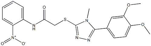 2-[[5-(3,4-dimethoxyphenyl)-4-methyl-1,2,4-triazol-3-yl]sulfanyl]-N-(2-nitrophenyl)acetamide 结构式