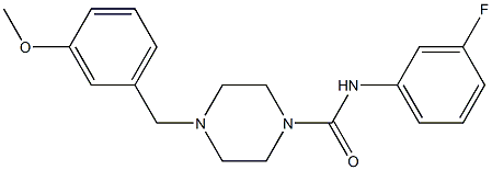 N-(3-fluorophenyl)-4-[(3-methoxyphenyl)methyl]piperazine-1-carboxamide 结构式