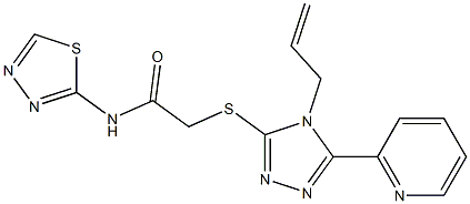 2-[(4-prop-2-enyl-5-pyridin-2-yl-1,2,4-triazol-3-yl)sulfanyl]-N-(1,3,4-thiadiazol-2-yl)acetamide 结构式