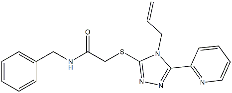 N-benzyl-2-[(4-prop-2-enyl-5-pyridin-2-yl-1,2,4-triazol-3-yl)sulfanyl]acetamide 结构式