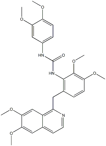 1-[6-[(6,7-dimethoxyisoquinolin-1-yl)methyl]-2,3-dimethoxyphenyl]-3-(3,4-dimethoxyphenyl)urea 结构式