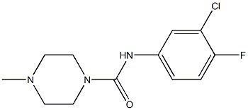 N-(3-chloro-4-fluorophenyl)-4-methylpiperazine-1-carboxamide 结构式