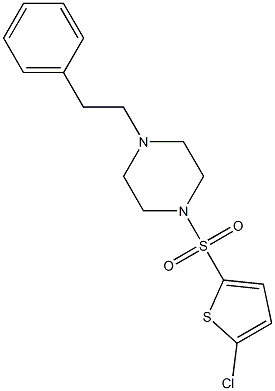 1-(5-chlorothiophen-2-yl)sulfonyl-4-(2-phenylethyl)piperazine 结构式