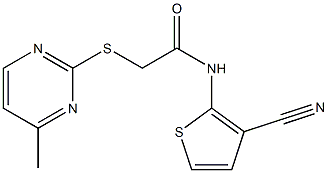 N-(3-cyanothiophen-2-yl)-2-(4-methylpyrimidin-2-yl)sulfanylacetamide 结构式