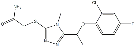 2-[[5-[1-(2-chloro-4-fluorophenoxy)ethyl]-4-methyl-1,2,4-triazol-3-yl]sulfanyl]acetamide 结构式