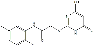 N-(2,5-dimethylphenyl)-2-[(4-hydroxy-6-oxo-1H-pyrimidin-2-yl)sulfanyl]acetamide 结构式