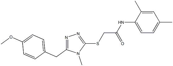 N-(2,4-dimethylphenyl)-2-[[5-[(4-methoxyphenyl)methyl]-4-methyl-1,2,4-triazol-3-yl]sulfanyl]acetamide 结构式