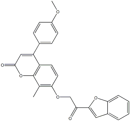 7-[2-(1-benzofuran-2-yl)-2-oxoethoxy]-4-(4-methoxyphenyl)-8-methylchromen-2-one 结构式