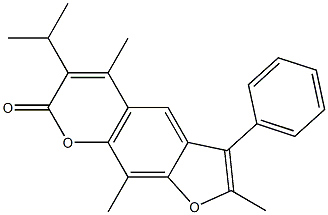 2,5,9-trimethyl-3-phenyl-6-propan-2-ylfuro[3,2-g]chromen-7-one 结构式