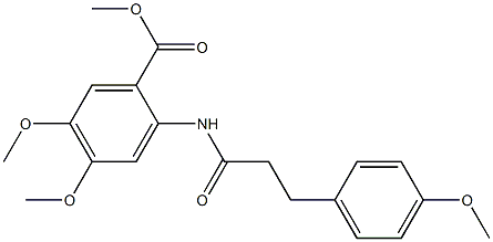 methyl 4,5-dimethoxy-2-[3-(4-methoxyphenyl)propanoylamino]benzoate 结构式