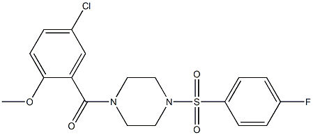 (5-chloro-2-methoxyphenyl)-[4-(4-fluorophenyl)sulfonylpiperazin-1-yl]methanone 结构式