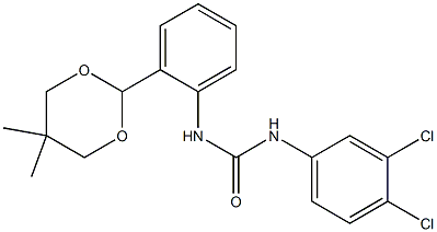 1-(3,4-dichlorophenyl)-3-[2-(5,5-dimethyl-1,3-dioxan-2-yl)phenyl]urea 结构式