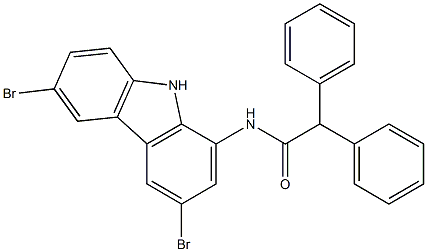 N-(3,6-dibromo-9H-carbazol-1-yl)-2,2-diphenylacetamide 结构式