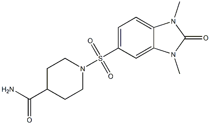 1-(1,3-dimethyl-2-oxobenzimidazol-5-yl)sulfonylpiperidine-4-carboxamide 结构式