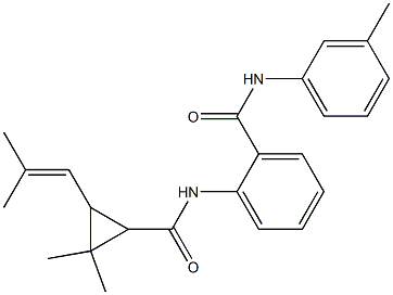 2-[[2,2-dimethyl-3-(2-methylprop-1-enyl)cyclopropanecarbonyl]amino]-N-(3-methylphenyl)benzamide 结构式