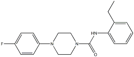 N-(2-ethylphenyl)-4-(4-fluorophenyl)piperazine-1-carboxamide 结构式