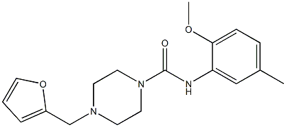 4-(furan-2-ylmethyl)-N-(2-methoxy-5-methylphenyl)piperazine-1-carboxamide 结构式