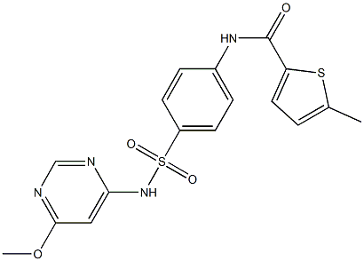 N-[4-[(6-methoxypyrimidin-4-yl)sulfamoyl]phenyl]-5-methylthiophene-2-carboxamide 结构式