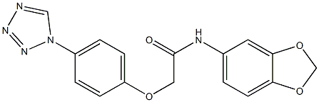 N-(1,3-benzodioxol-5-yl)-2-[4-(tetrazol-1-yl)phenoxy]acetamide 结构式