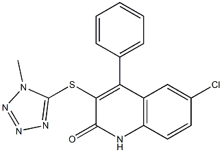 6-chloro-3-(1-methyltetrazol-5-yl)sulfanyl-4-phenyl-1H-quinolin-2-one 结构式