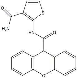 N-(3-carbamoylthiophen-2-yl)-9H-xanthene-9-carboxamide 结构式