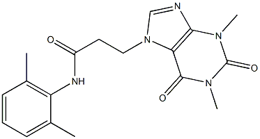 3-(1,3-dimethyl-2,6-dioxopurin-7-yl)-N-(2,6-dimethylphenyl)propanamide 结构式