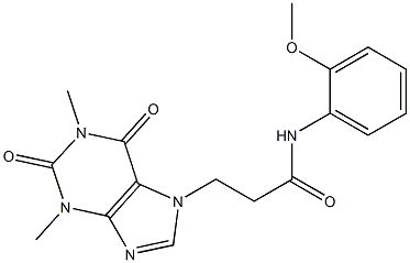 3-(1,3-dimethyl-2,6-dioxopurin-7-yl)-N-(2-methoxyphenyl)propanamide 结构式